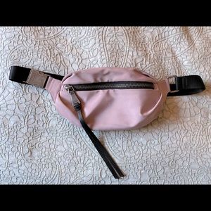 Aimee Kestenberg Milan Bum Bag Pink/Lilac Nylon and Black Leather